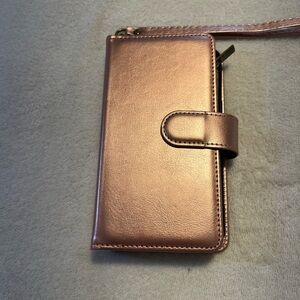 ✨ Rose Gold Wallet Phone Case Wristlet Card Holder iPhone 13 Pro case